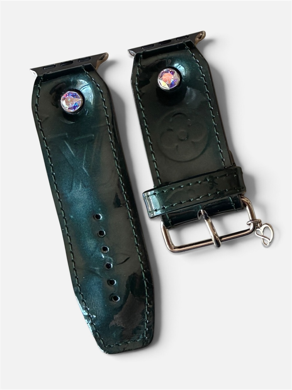 Authentic Upcycled LV Bleu Nuit Vernis Apple Watch Band - Size Beta, 38-41mm